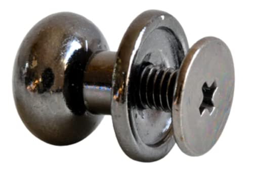 Buchschrauben 7mm | 10 Stück | Farbe: gunmetal grey | Schraubnieten für Leder basteln | Hülsenmutter + Schrauben | nieten 5mm – 12mm verfügbar | nieten zum schrauben | Chicago schrauben/Kopfnieten