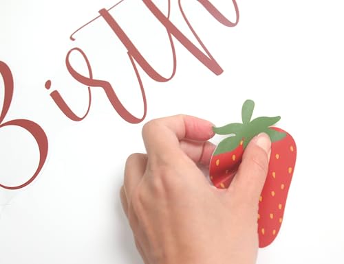 Vinilo decorativo de fondo para cumpleaños con tema fresa miniatura 6