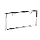 Creathome 3D Chrome License Plate Frames, Pure Zinc Alloy Metal (Triangle Patterned)