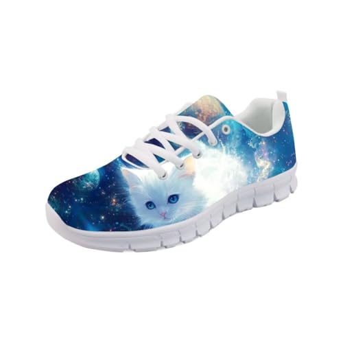 Forchrinse Cat Galaxy Print Walking Shoes Unisex Fashion Sneakers Tennis Running Shoes for Women Men