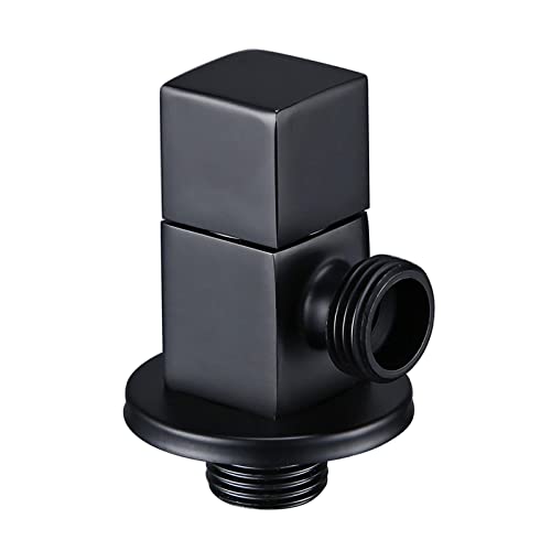 Válvula de ángulo para inodoro de latón negro G1/2 resistente 4