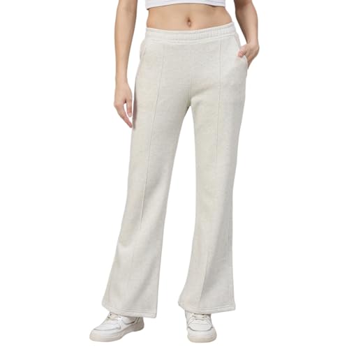 Image of 98 Degree North Women Flared Fleece Track Pants-GL1315-ALMOND