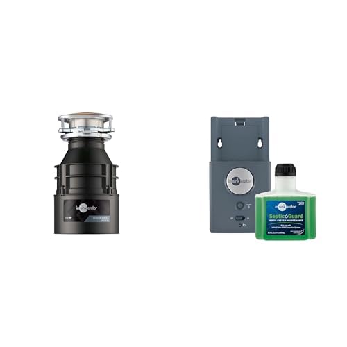 InSinkErator Badger 1 Garbage Disposal, Badger Series 1/3 HP Continuous Feed Food Waste Disposer + InSinkErator BOOST Injection System with Septic Guard Solution, Septic System Maintenance, BST-SG