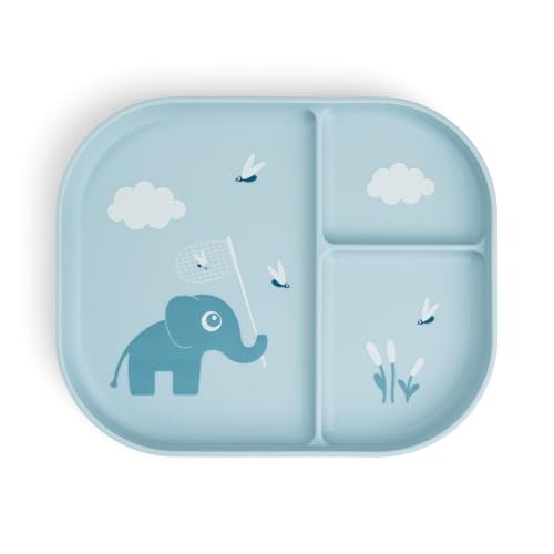 Done by Deer Foodie Kinderteller mit Unterteilung - Kinder & Baby Teller Rutschfest - BPA-Freies Kindergeschirr und Babygeschirr aus 100% PP in Lebensmittelqualität - 22x18x2 cm