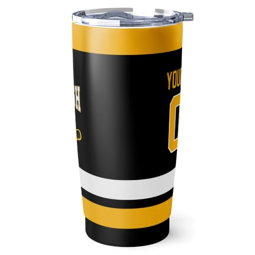 Image of ANTKING Pittsburgh Tumbler 20oz Custom Name Number Travel Mug Gifts | Stainless Steel Insulated Coffee Cup for Men Women