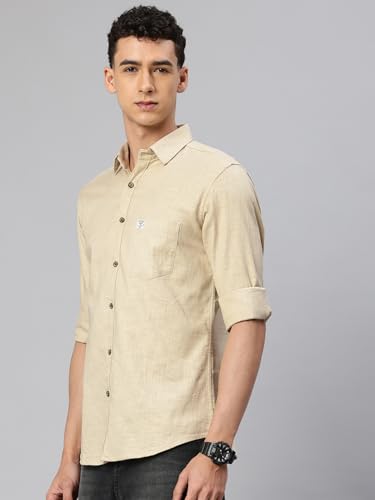 Image of Majestic Man Pure Cotton Smart Slim Fit Opaque Solid Casual Shirt