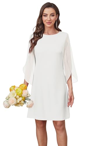 Image of RUMIA Womens Cocktail Dresses Flutter Sleeve Wedding Guest Dresses for Women 2026 Trendy