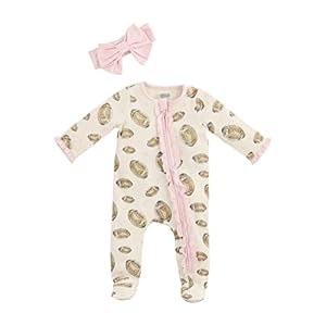 Mud Pie Baby Girl Football Sleeper and Headband