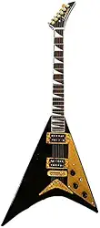 AXE HEAVEN RR-085 Randy Rhoads Mini guitarra Concorde Flying V preta e dourada