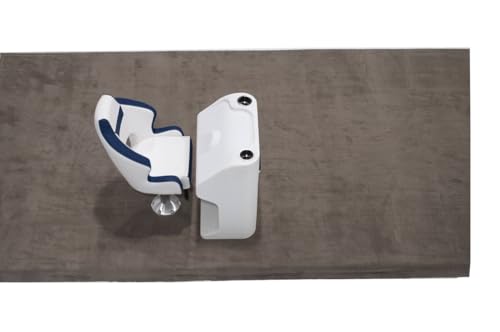 Wise DLX Bucket Seat & Console Pontoon Furniture Set – XL Marine Pilot Chair with Steering Console – 28oz Marine-Grade Vinyl – Ideal for Pontoon Boat Helm Station (Brite White/Mariner Blue)