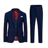 PACOROMANO Boy Suit Set Navy Slim 4 Pcs Boys Formal Slim Suit Set Ring Bearer Outfit Boy