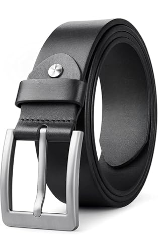 Image of Formal /Casual Black Color Genuine Leather Belts For Men (Length- 46 inches||40MM||BL-042-BLK) (BLACK)