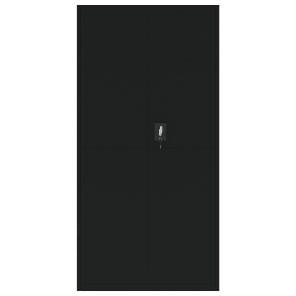 vidaXL Armadio Classificatore Nero 90x40x220 cm in Acciaio, Armadio classificatore, schedario da Ufficio, schedario in Metallo