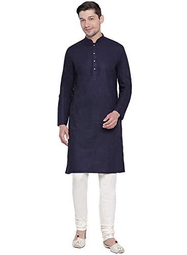 Image of Royal Kurta Mens Cotton Long Kurta Pyjama Set