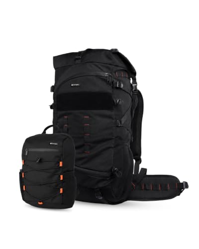 Image of CarryPro NOMAD 65L+ Travel Backpack Large Capacity Hiking & Travel Rucksack Durable Water Resistant Multi Compartment Trekking Bag with Padded Shoulder & Back Support