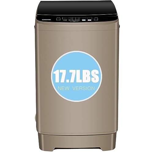 Washing Machine Washer Machine, 17.7lb Apartment Dorms Laundry Compact Portable Washer Gray, LED Display, 8 Water Levels, 10 Wash Programs, Tub Air Dry, Tub Self Clean