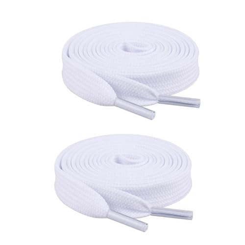 Image of XERUS White Flat Hollow Shoe Laces Pack of 2 Pair for Canvas Sneakers Casual Shoes Men & Women
