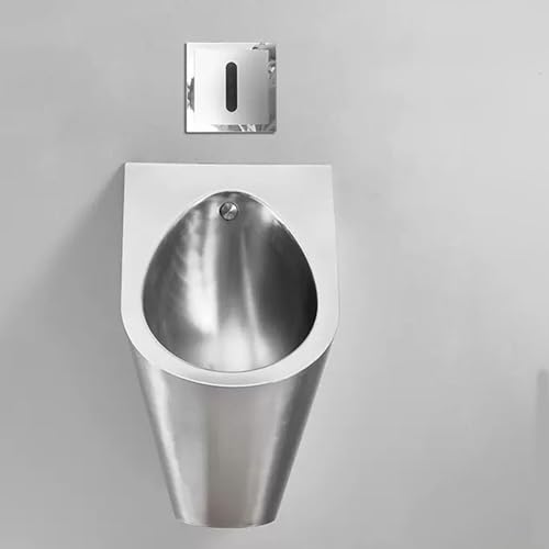 OTQEFTN Wall Mounted Sensor Urinal, 304 Stainless Steel Urinal with Sensor Flush Valve, Commercial Splash-Proof Toilet, Ideal for Public Toilet