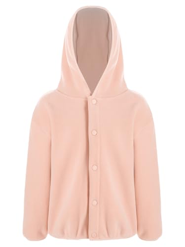 Girls Hooded Fleece Jacket Winter Warm Coats Long Sleeve Double-Sided Outerwear