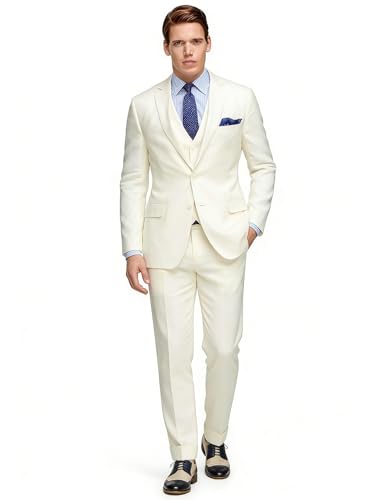 Blazer Homme Deux Boutons avec Revers à Encoche pour Mariage Formel