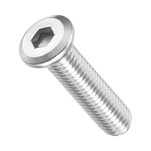 Image of METALLIXITY Flat Head Hex Socket Cap Screws Bolts(M10-1.5x40) 10Pcs, 304 Stainless Steel Hex Socket Furniture Bolts Screws - for Furniture Woodworking Project, Silver Tone