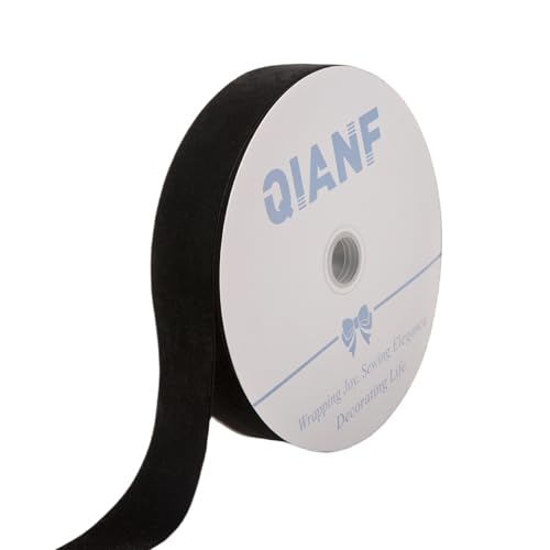 Image of QIANF Velvet Ribbon, 1 1 /2-Inch by 25-Yard Spool (Black)