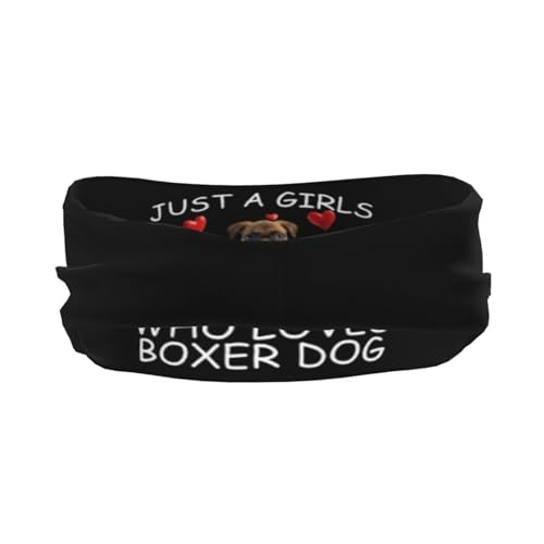 Just A Girls Who Loves Boxer Dog Adjustable Sports Headband Moisture Wicking Sweatband for Running Workout3