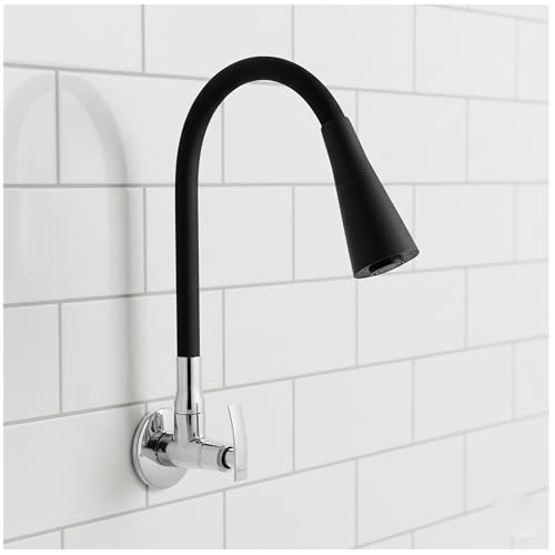 Image of ALTURAS Dual Flow Black Kitchen Sink Cock with 360 Degree Swivel Spout | Kitchen Sink Tap | Kitchen Faucet | Tap for Kitchen (Passion)