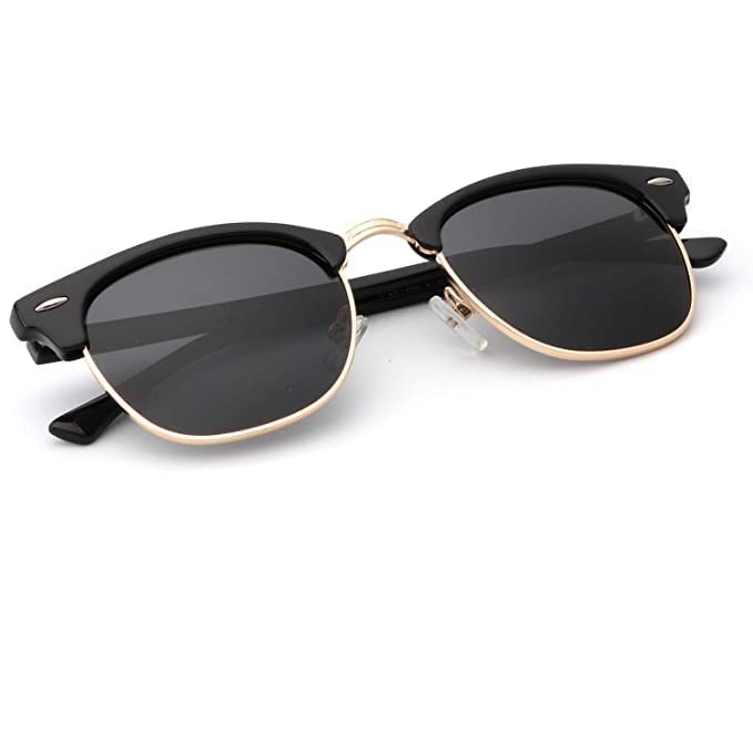 zadinga Club Master Sunglasses for Men, Black, Polarized with UV Protection and Anti-Glare, 51mm Lens, Oval Shape, Plastic Frame-picture-18