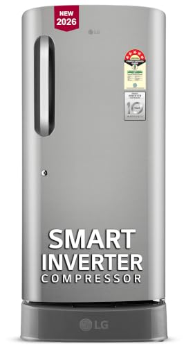Image of LG 210 L, 5 Star, Smart Inverter, Direct Cool Single Door Refrigerator (GLD2256ZAPZ, Shiny Steel, Fit Max Chiller Tray, Base stand with Drawer & Runs on Home Inverter)