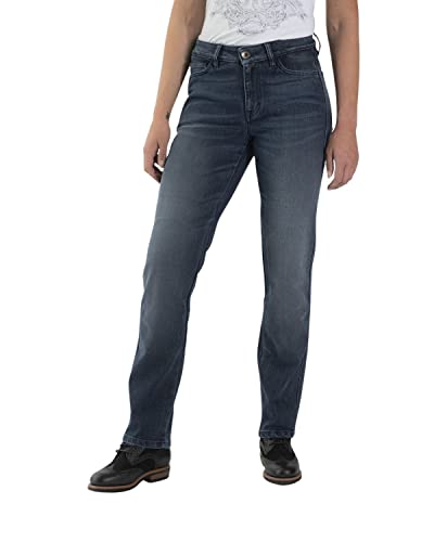Rokker Tech Mid Straight - Pantalones vaqueros de moto para mujer, color azul oscuro, talla 30