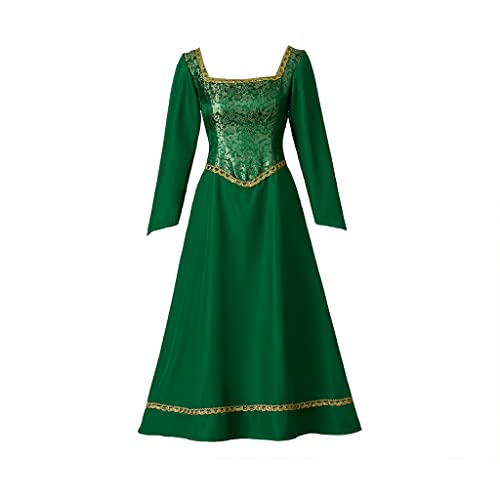 Saniplaycos Princess Cosplay Dress Green Outfits Fancy Halloween Costumes for Women