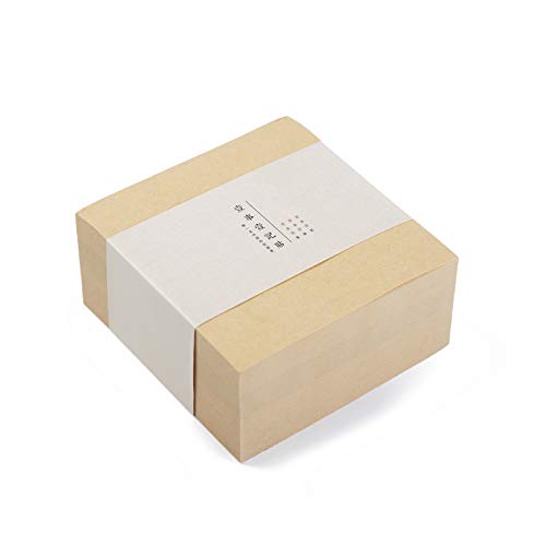 VANRA Note Cube 4 x 4 Inch (Not Sticky) Memo Cube Refill (No Holder) Tear-off Pages (Not Loose) Blank Scratch Pads, 400-Sheets/Cube (Kraft Brown)