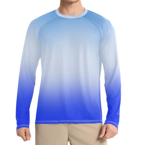 Camisas degradadas de verano UPF 50+ Blue Calm de manga larga