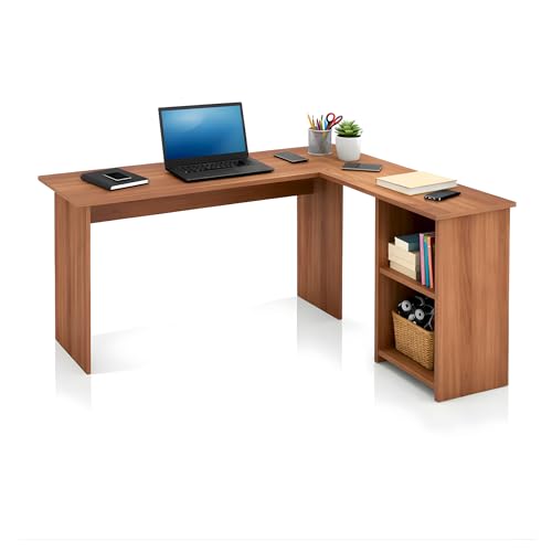 Catálogo de Escritorio Chocolate comprados en linea. 50 ROSS & SAKS Escritorio Minimalista en L para Computadora, Trabajo y Home Office — Mueble Desk Esquinero Multifuncional, Cajones de Almacenamiento, Resistente, Fácil...