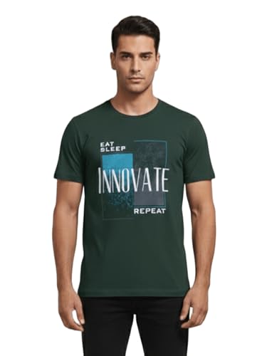 Image of Dollar Men's Pack of 1 Printed Non Zipper Round Neck T-Shirt