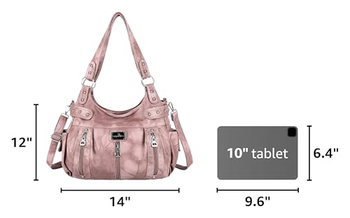 Image of Angel Kiss Large Purses and Handbags for Women Washed Faux Leather Crossbody Hobo Satchel Shoulder Handbag Tote Purse