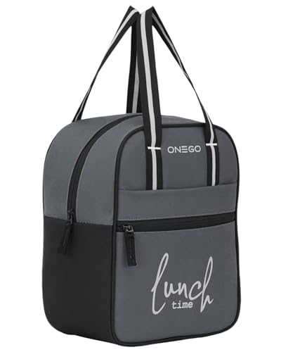 Image of Durable & Lightweight Lunch Bag | Trendy Water-Resistant Tiffin Bag & Meal Holder for Office, School, Travel & Picnic, Stylish, Insulated Design for Men, Women & Kids (Grey)