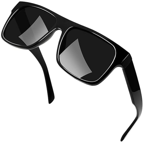 Joopin Acetato Gafas Sol Polarizadas Hombre Negras Oscuras Rectangulares Estilo Clásico de Moda Marco TR90 Protección UV400