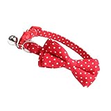 CIYODO Pajarita para Mascotas Pajaritas para Mascotas con Cascabel Collares para Cachorros para Basura Collares De Adiestramiento para Perros Collar De Gato Cuello Ajustable Rojo