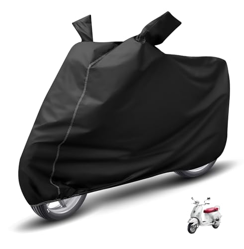 Image of Auto Hub Waterproof Scooty Cover Compatible with Vespa Elegante 125 Dustproof, UV Protection Two Wheeler Scooty Elegante 125 Cover - Black