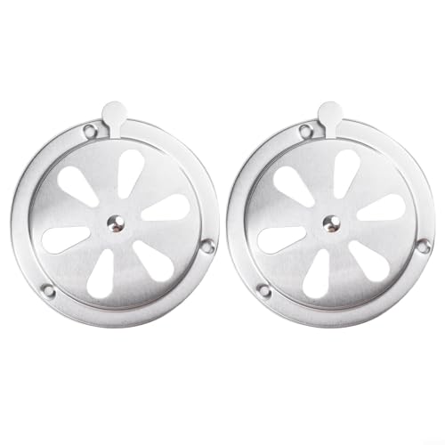 TDCuizent Juego de rejilla de ventilación de acero inoxidable para barbacoa con cubiertas de escape ajustables para un control preciso de humo y flujo de aire para la mayoría de parrillas y ahumadores