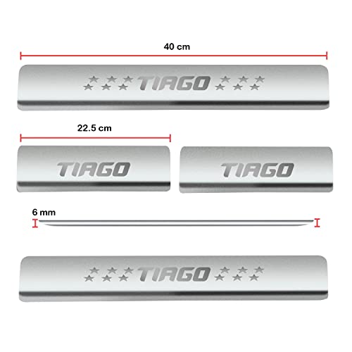 Image of Atteen Smart Door Sill /Foot Step Stainless Steel Plates Compatible with Tata Tiago