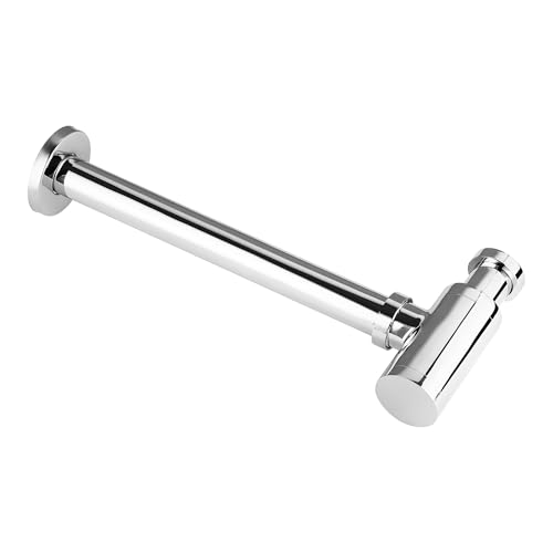 Image of Orvos Bottle Trap, Brass Body with Stainless Steel Pipes, Heavy Duty Rounded, for Sinks and Wash Basins