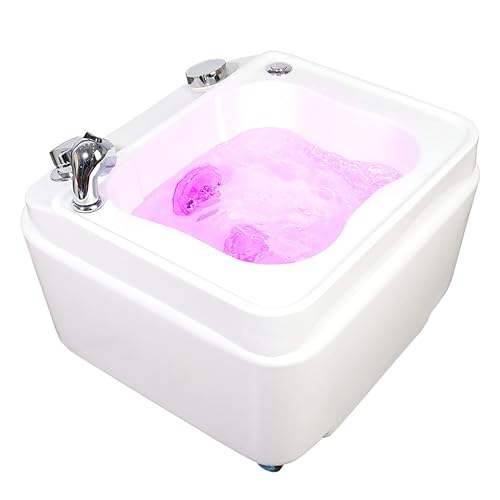ZGNMK Acrylic Foot Bath, with Gradient Colorful Lights Foot Spa, Foot Massager with Heater, Foot spa and Massager with Heater, Bubble, Infrared with Temperature Control
