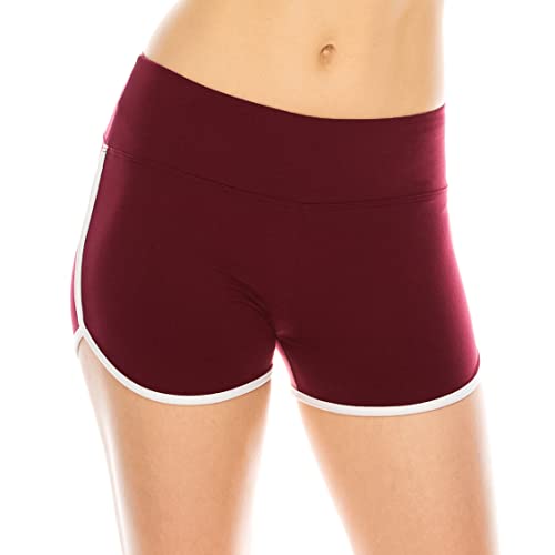 ALWAYS Booty Shorts for Women - Sexy Cute Soft Yoga Dance Dolphin Shorts Burgundy White 2XL - image 2