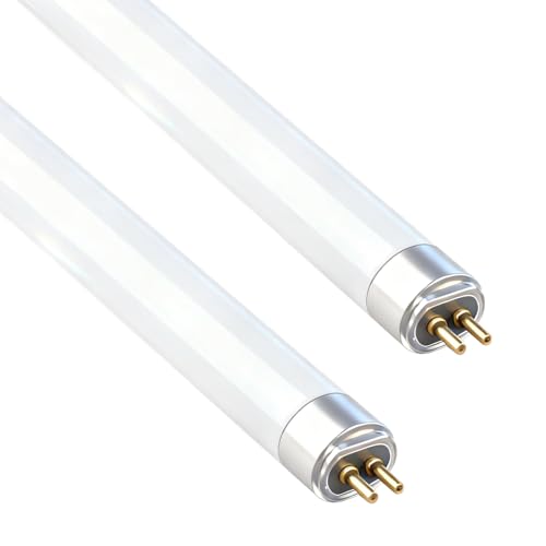 2 Pack T5 8W Fluorescent Tube Lamps 288mm, 4000K Cool White CFL Bulbs, G5 2 Pin Base High Efficiency Lamps for Strip Lights, Energy Saving Consumption Tubes Light, Suitable for Kitchen, Bathroom
