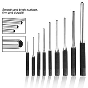 9 Pcs Durable Steel Roll Pin Punch Set,Professional Multi Size Round Head Pins Set Steel Grip Roll Pins Punch With Carry Box #TOP3