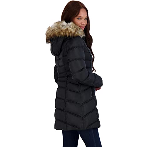 Laundry by Shelli Segal Women’s Quilted Faux Fur Trim Mid-Length Puffer Coat4