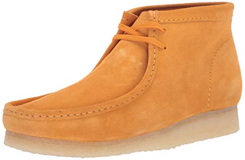 Clarks Men's Wallabee Boot Chukka, Burnt Yellow Suede, 80 M US